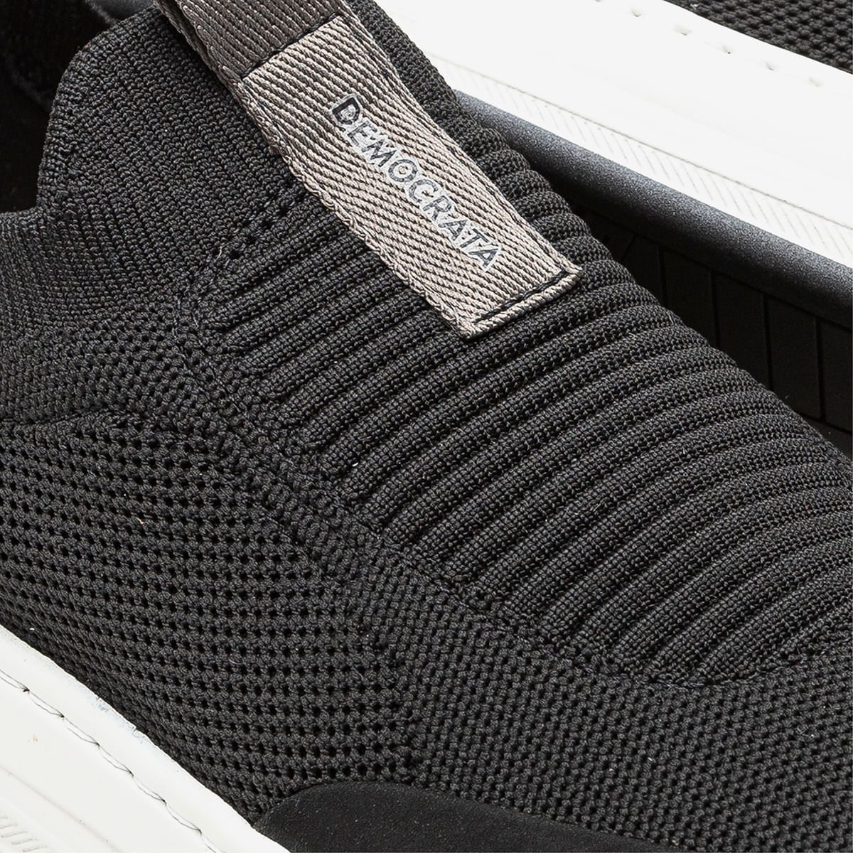 Sapatênis Knit Denim Bold Preto - Democrata