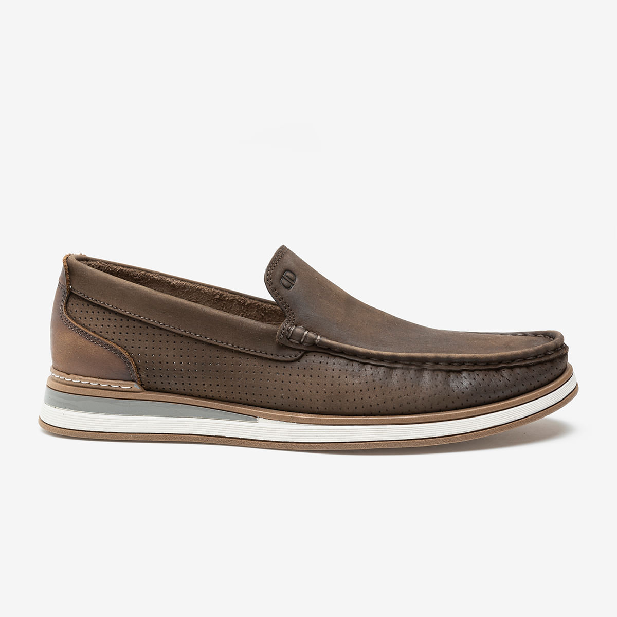 Mocassim Denim Flow Bege - Democrata