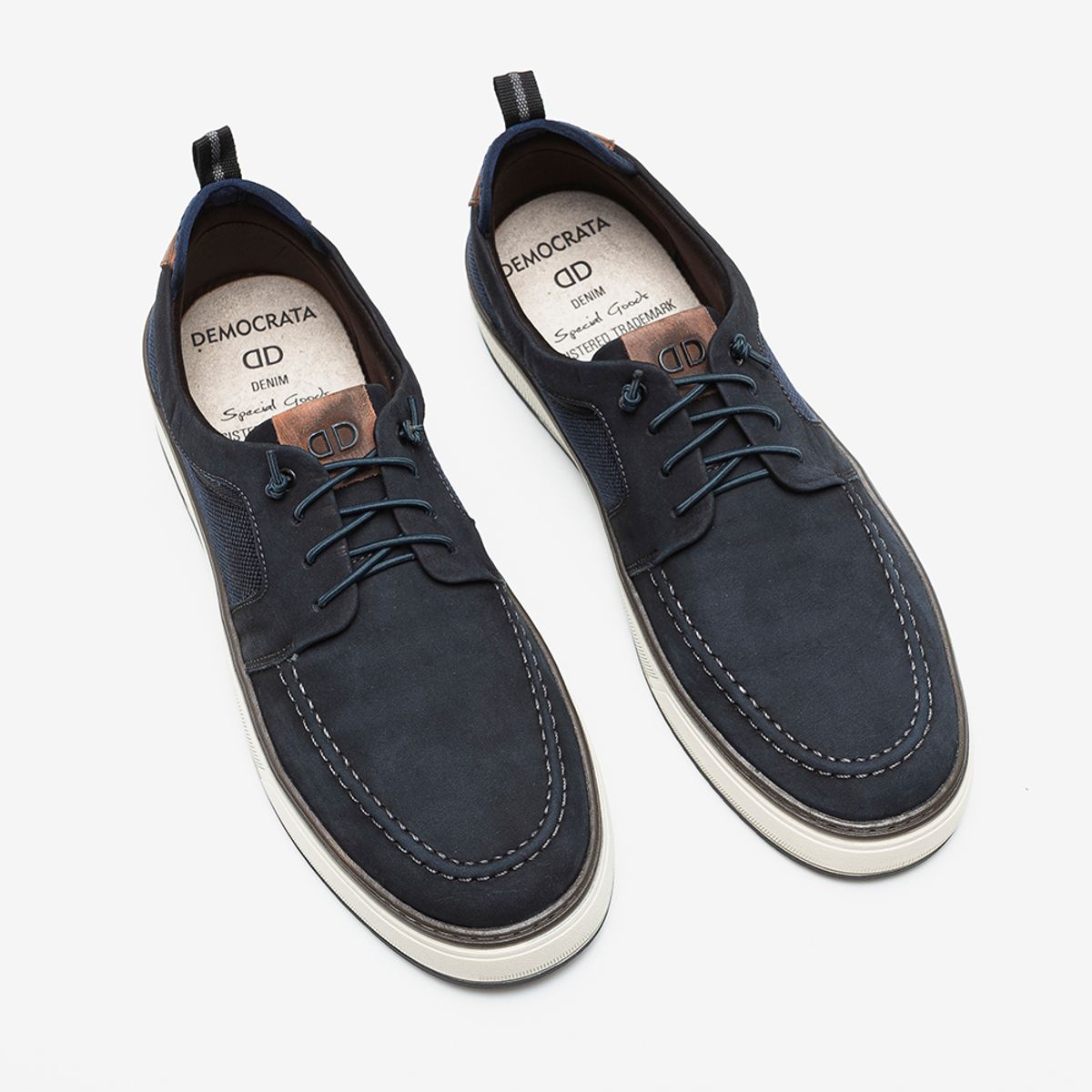 Sapatênis Denim Jimmy Gelo/Tabaco PR.1615.243101-004 - Sapatênis Democrata  Denim Jimmy Masculino | Spazzio - Moda, esporte e calçados!