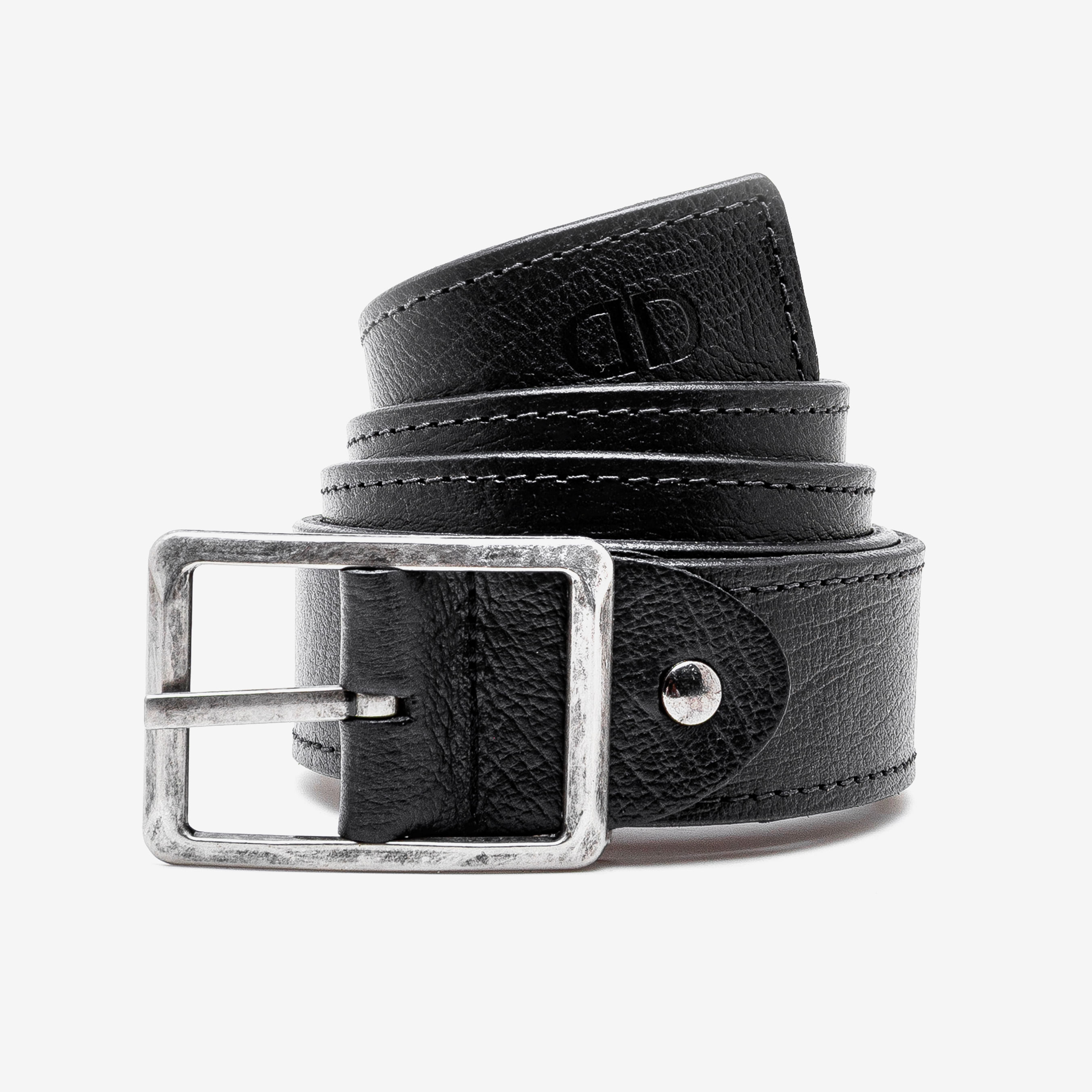 Cinto Dupla Face Estreito Preto/Mouro